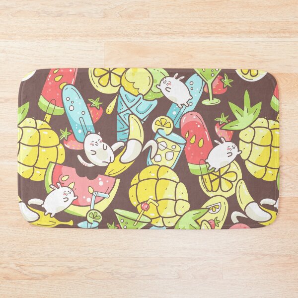 Item preview, summer sweet food, ice-cream, fruits and coctails and funny characters jumping between desserts designed and sold by Dina Konovalova.