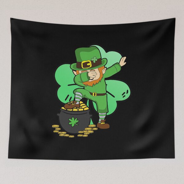 Artikelvorschau, Dabbing st patricks Day Kleeblatt Grün Geschenk entworfen und verkauft von redshirtz.