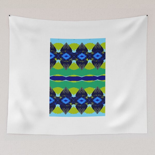 Item preview, Dark blue with green and dark shapes designed and sold by MarilynBaldey7.