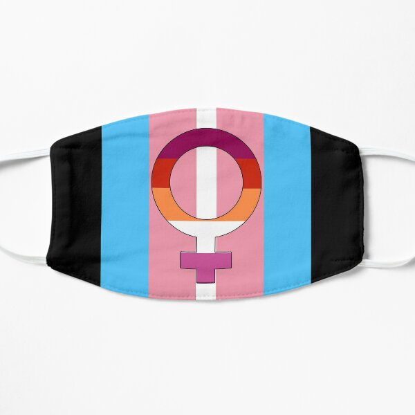 Transbian Lesbian + Trans flag female symbol Flat Mask