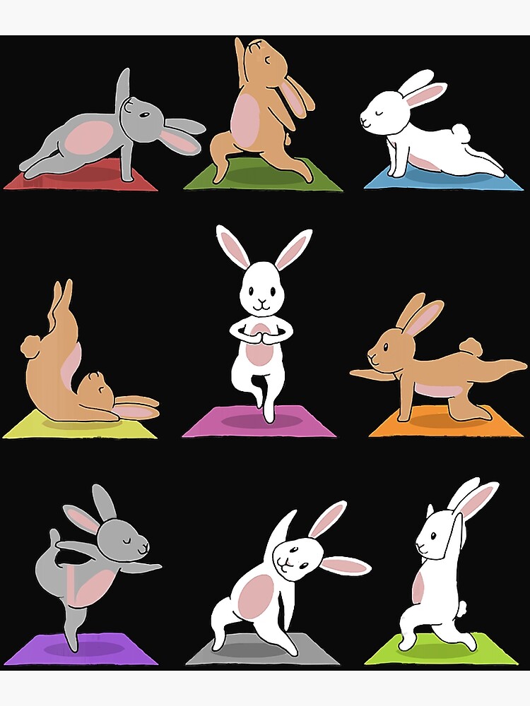 Rabbit Yoga Gift Funny Rabbits In Yoga Greeting Card for Sale by