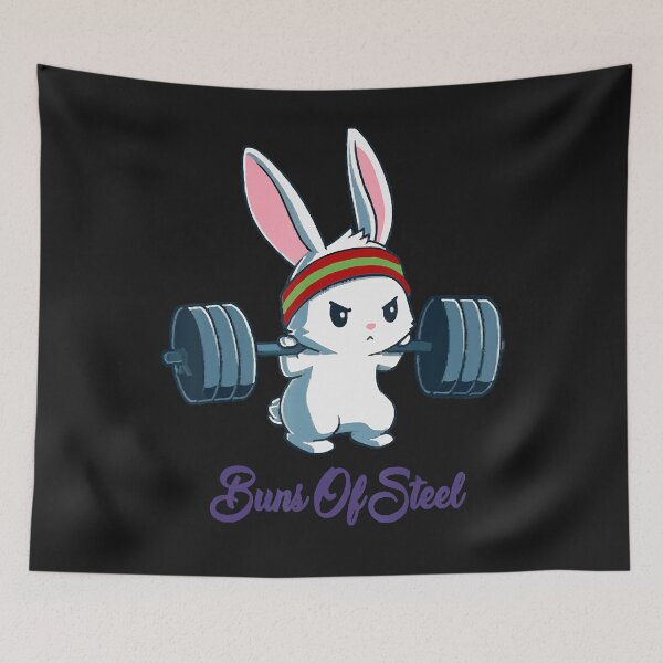 Aperçu de l'œuvre Buns Of Steel Fitness Rabbit Lover créée et vendue par PetimatSultygov.