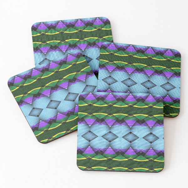 Item preview, Textured purple blue and green geometric. designed and sold by MarilynBaldey7.