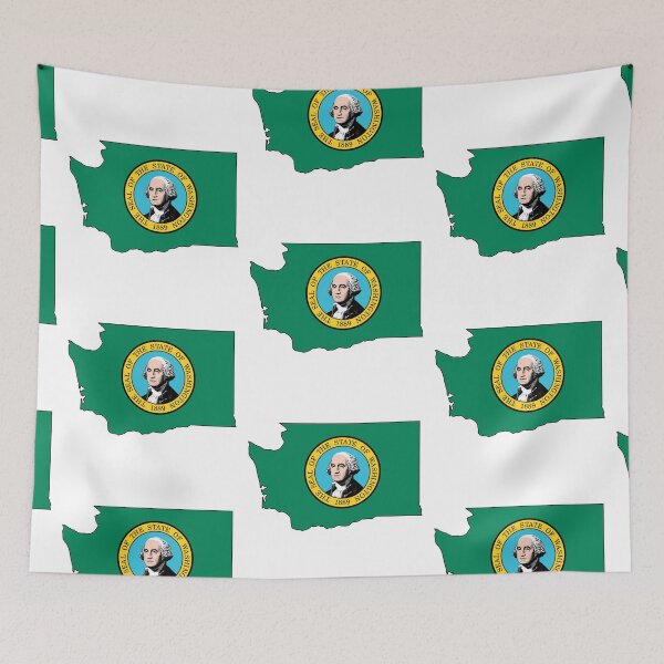 Item preview, Washington State with State Flag designed and sold by pbportfolio.