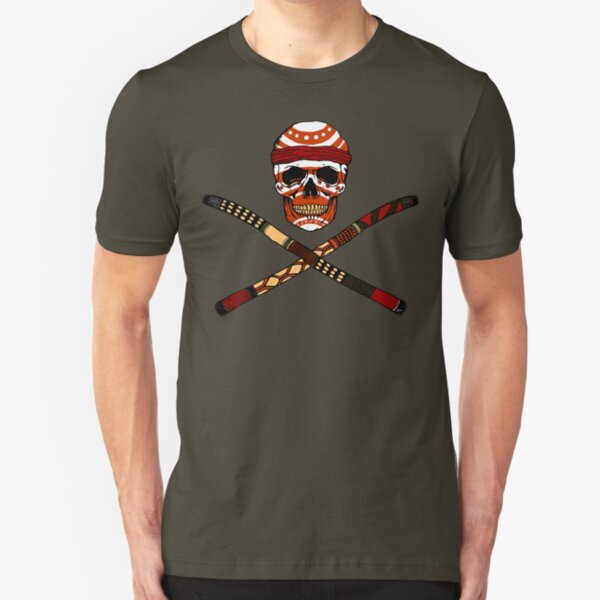 Skull and Crossed Didgeridoo Slim Fit T-Shirt