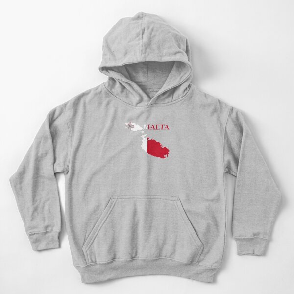 Malta Map Flag, Maltese Kids Pullover Hoodie