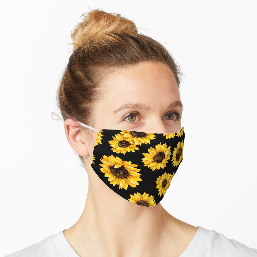 Sun flowers floral pattern - yellow flower Mask