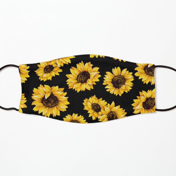 Sun flowers floral pattern - yellow flower Kids Mask