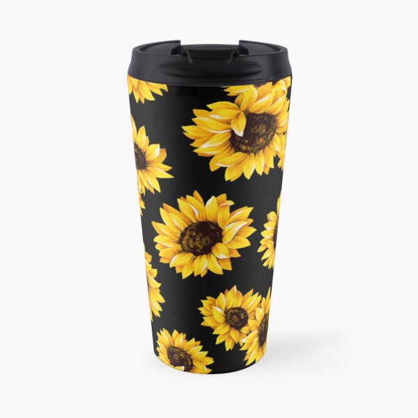 Sun flowers floral pattern - yellow flower Travel Coffee Mug
