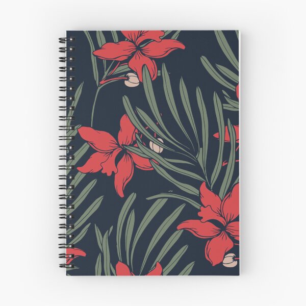 Item preview, Red flowers floral pattern - green leafs designed and sold by Rakesh Murugan.