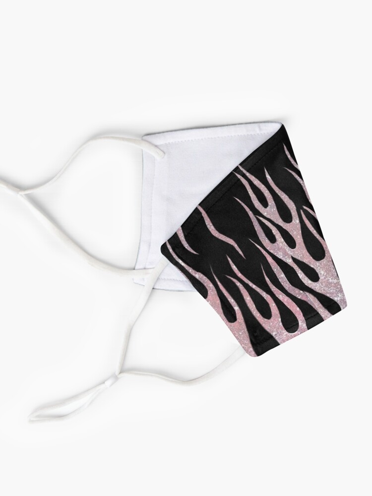 Alternate view of Pink Glitter Flames Mask