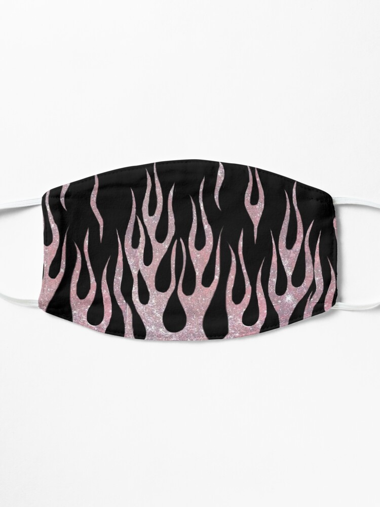 Alternate view of Pink Glitter Flames Mask