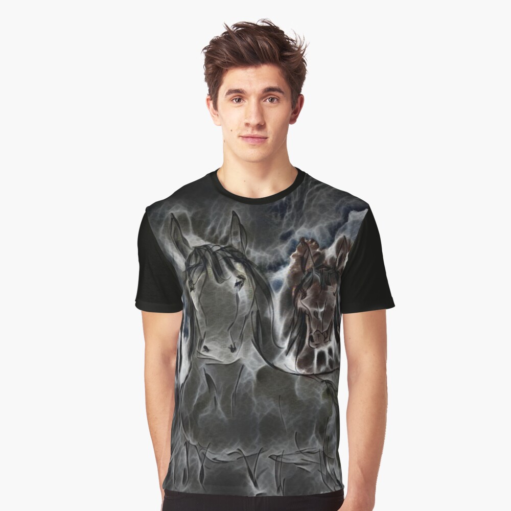 Three Horses Art 9 designed and created by (c) Janet Watson Art Graphic T-Shirt