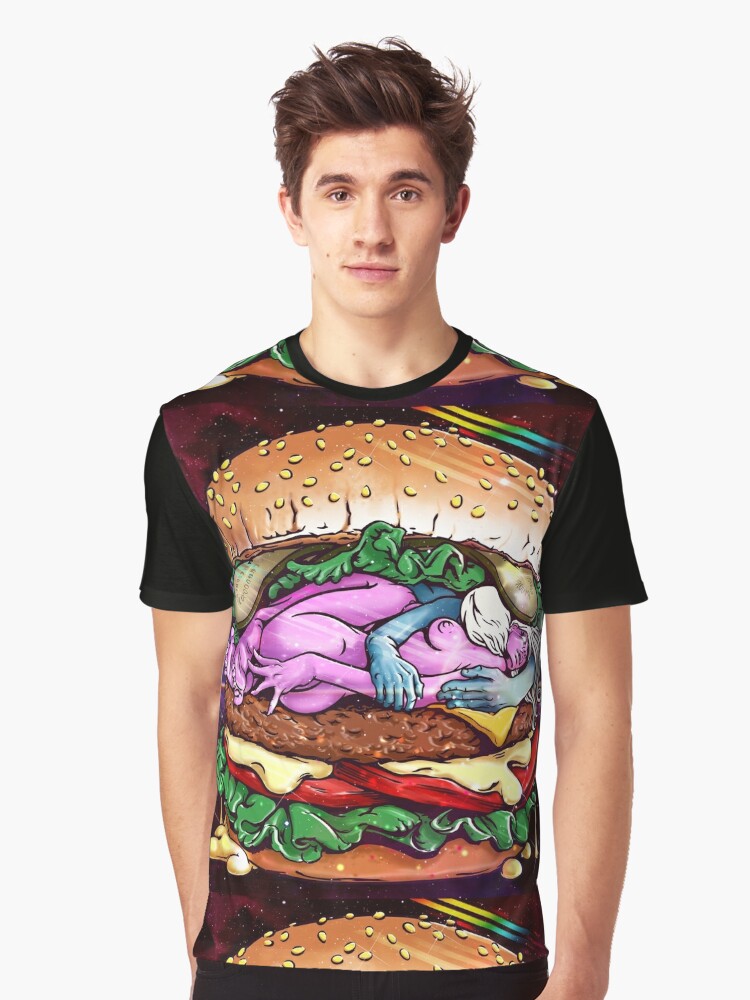 Cosmic Sex Burger With Cheese Graphic T Shirt By Franx Redbubble 