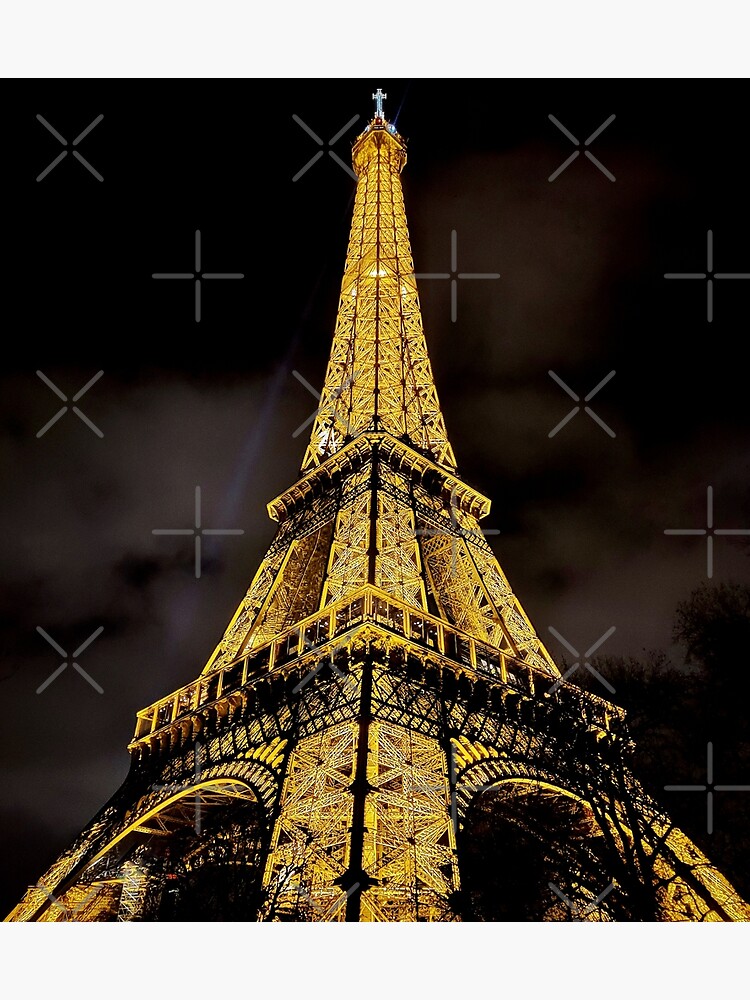 Disover The Eiffel Tower Night Time Lit Premium Matte Vertical Poster