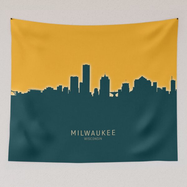 Aperçu de l'œuvre Milwaukee Wisconsin Skyline créée et vendue par ArtPrints.