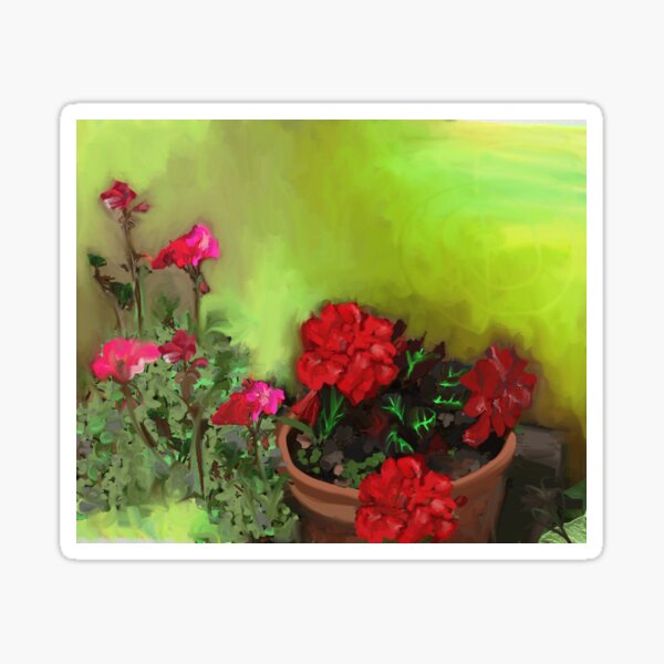 Begonia and Geranium Sticker
