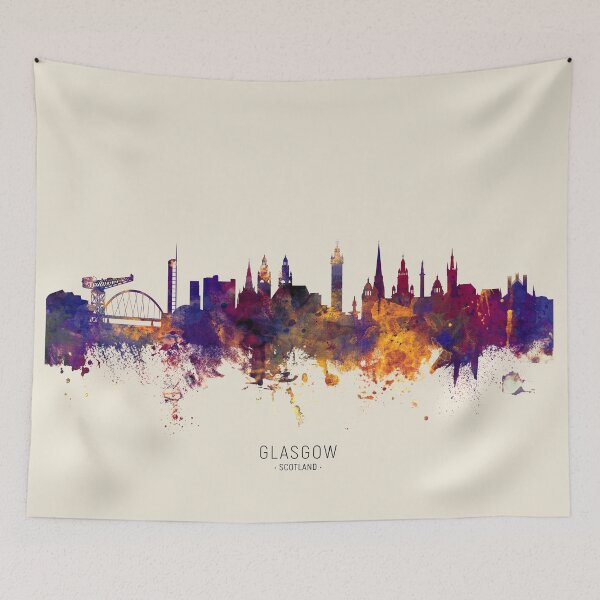 Item preview, Glasgow Scotland Skyline designed and sold by ArtPrints.