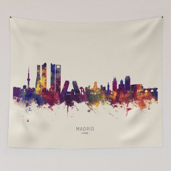 Aperçu de l'œuvre Madrid Spain Skyline créée et vendue par ArtPrints.