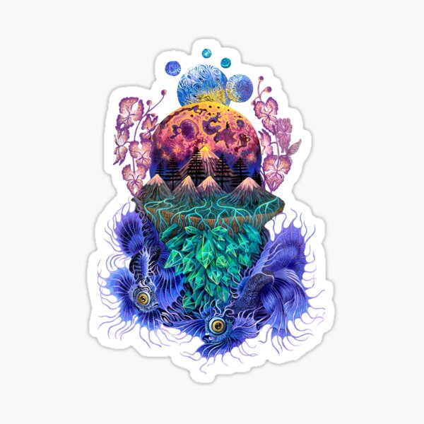 Moon World Sticker