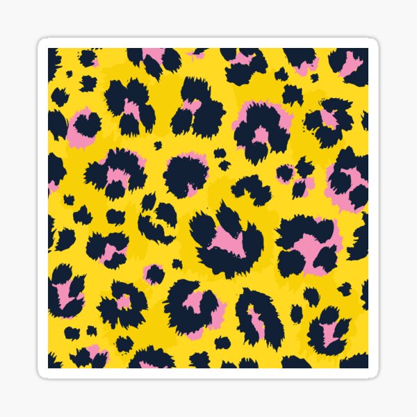 Yellow leopard with pink spots Sticker