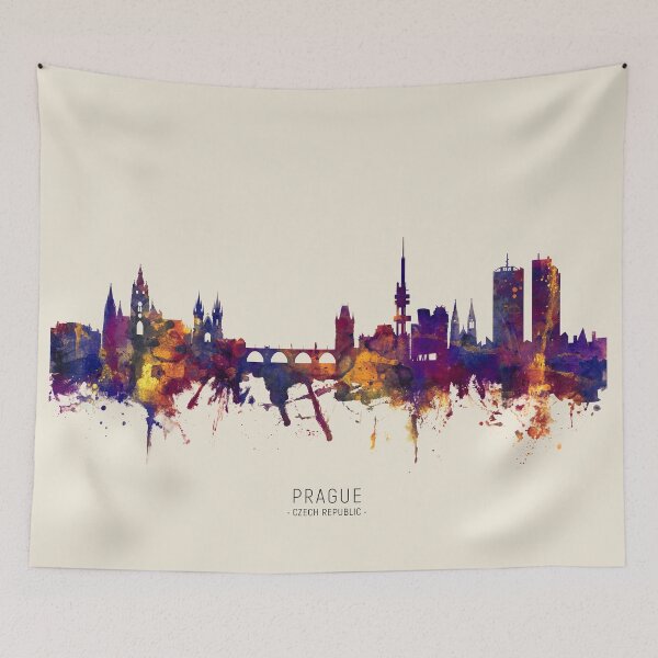 Item preview, Prague (Praha) Czech Republic Skyline designed and sold by ArtPrints.