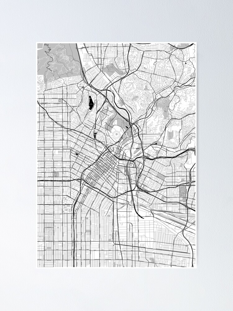 Alternate view of Los Angeles OpenStreetMap Poster Poster
