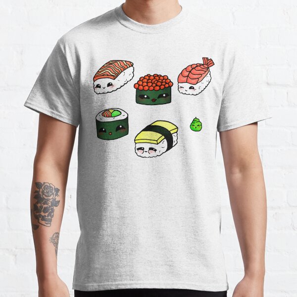 Sushi Divertido - Kawaii ilustración de tu comida japonesa favorita Camiseta clásica