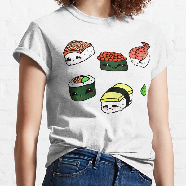 Sushi Divertido - Kawaii ilustración de tu comida japonesa favorita Camiseta clásica