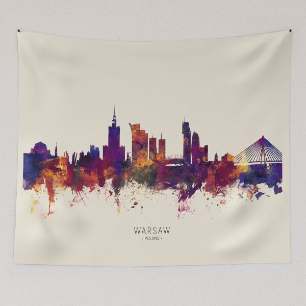 Aperçu de l'œuvre Warsaw Poland Skyline créée et vendue par ArtPrints.