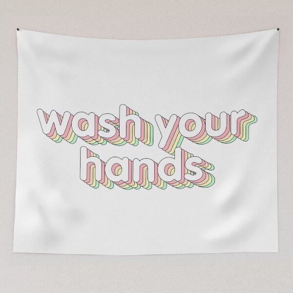 Item preview, Wash your hands - Pastel Typography designed and sold by chrismanubag.