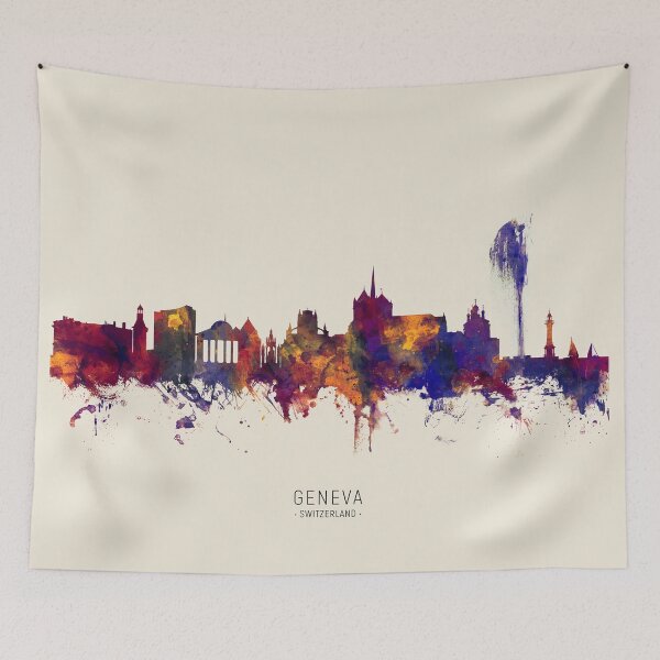 Item preview, Geneva Switzerland Skyline designed and sold by ArtPrints.