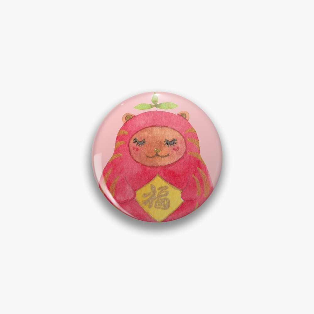 Kuma Daruma - Goodluck Bear Pin