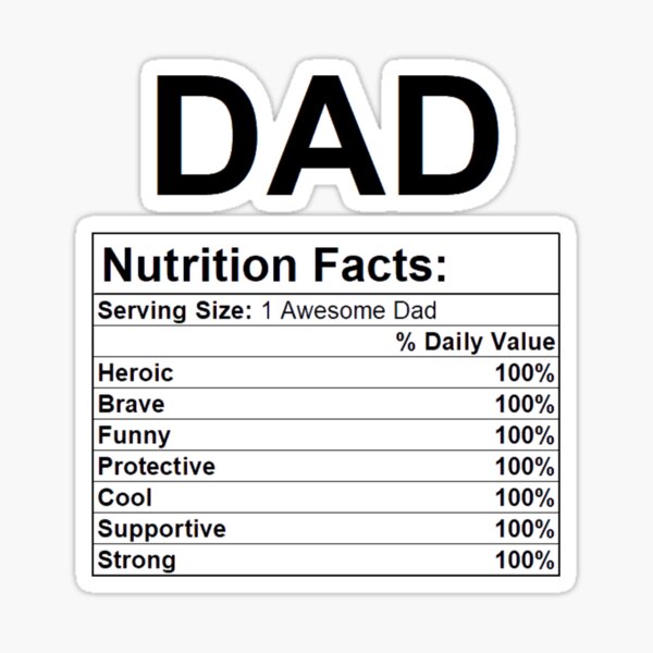 Download Dad Nutritional Facts Sticker By Atevern Redbubble