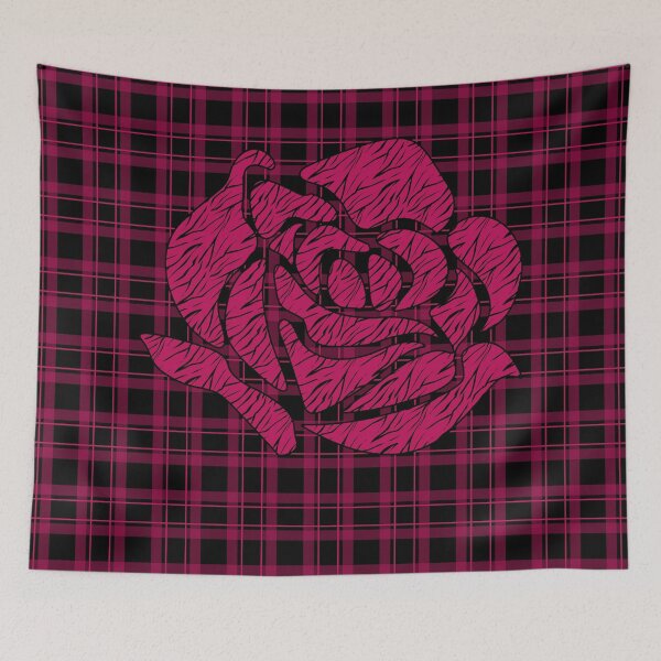 Item preview, Burgundy plaid textile patchwork designed and sold by fuzzyfox.