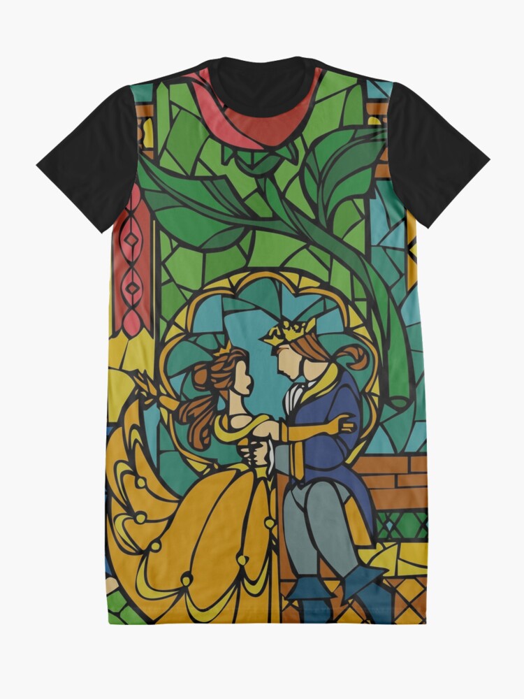 Alternate view of Beauty and The Beast - Stained Glass Graphic T-Shirt Dress