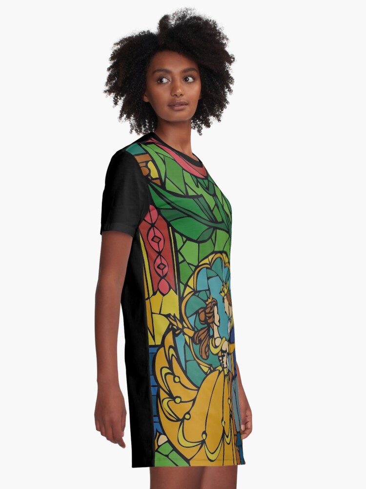 Alternate view of Beauty and The Beast - Stained Glass Graphic T-Shirt Dress