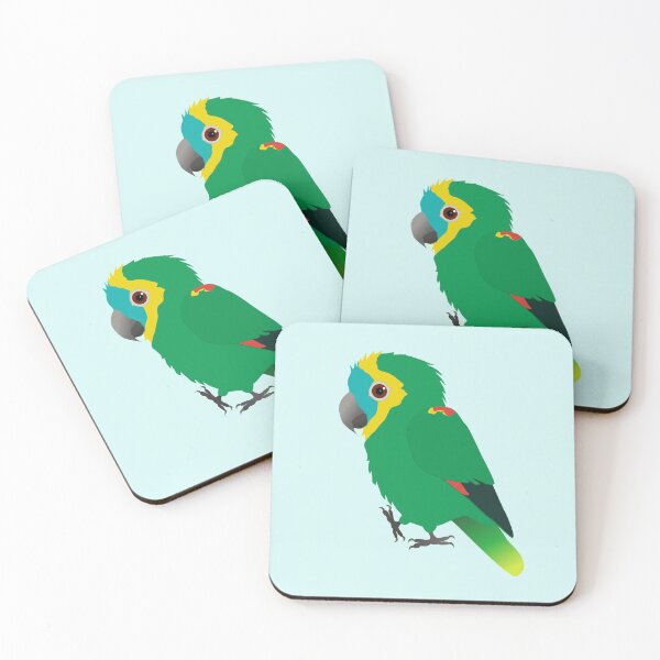 Item preview, Turquoise-fronted amazon digital vector illustration designed and sold by Bwiselizzy.