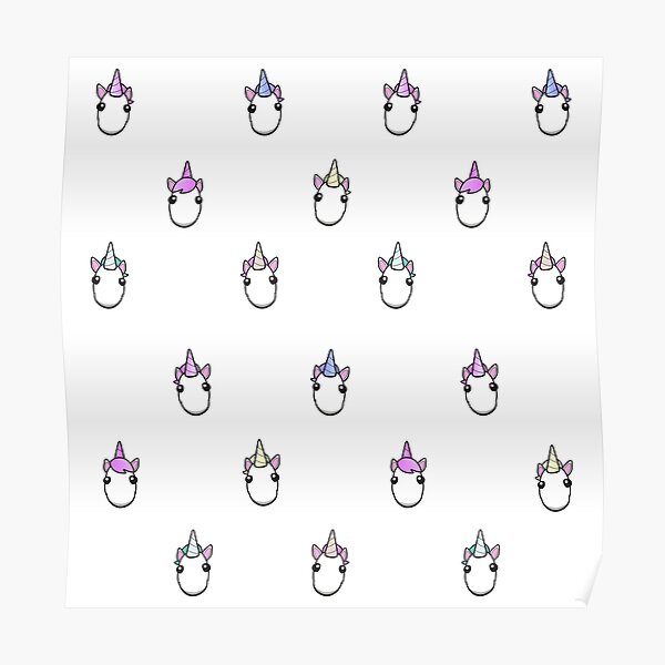 Magical Unicorn Pattern Poster By Theresthisthing Redbubble - pets roblox adopt me neon unicorn wallpaper