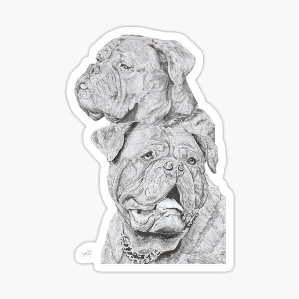 Item preview, Annie and Marley Dogue de Bordeaux designed and sold by Eva Dobie Arts.