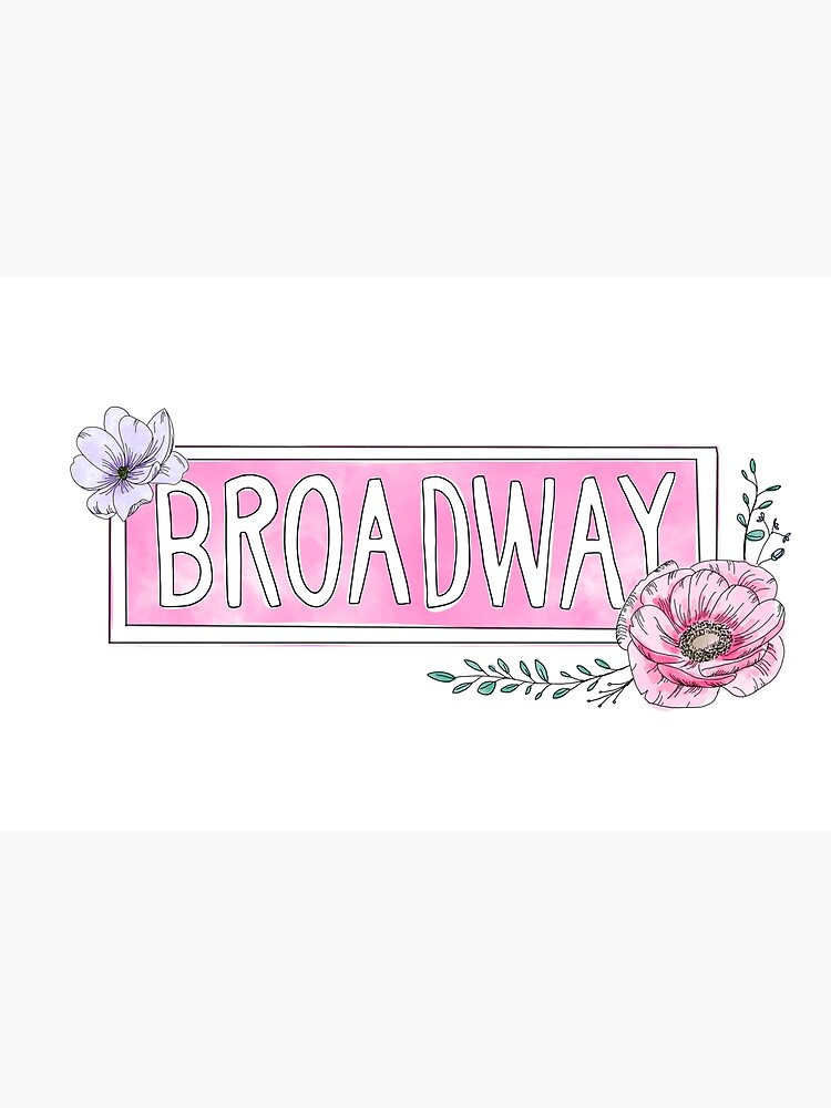 "Watercolor Floral Broadway Sign Pink Palette" Poster by alfrescotree