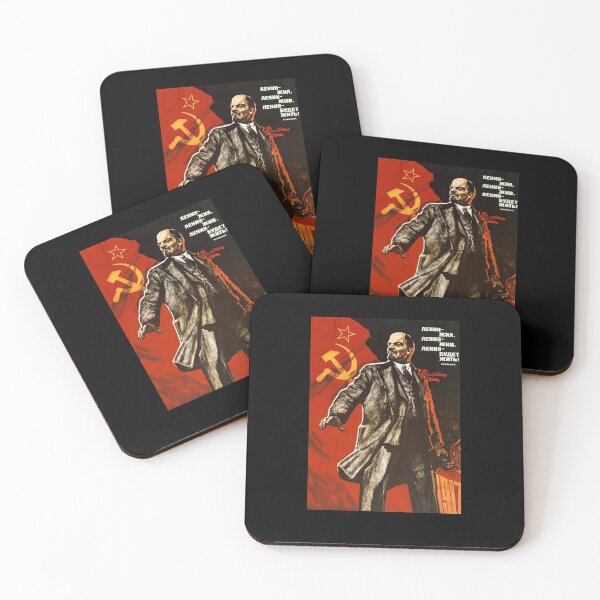 Item preview,  Soviet USSR Propaganda Vintage Poster Soviet Union Propaganda Lenin Lives and Lenin Will GO ON Living! designed and sold by TopTeeShop.