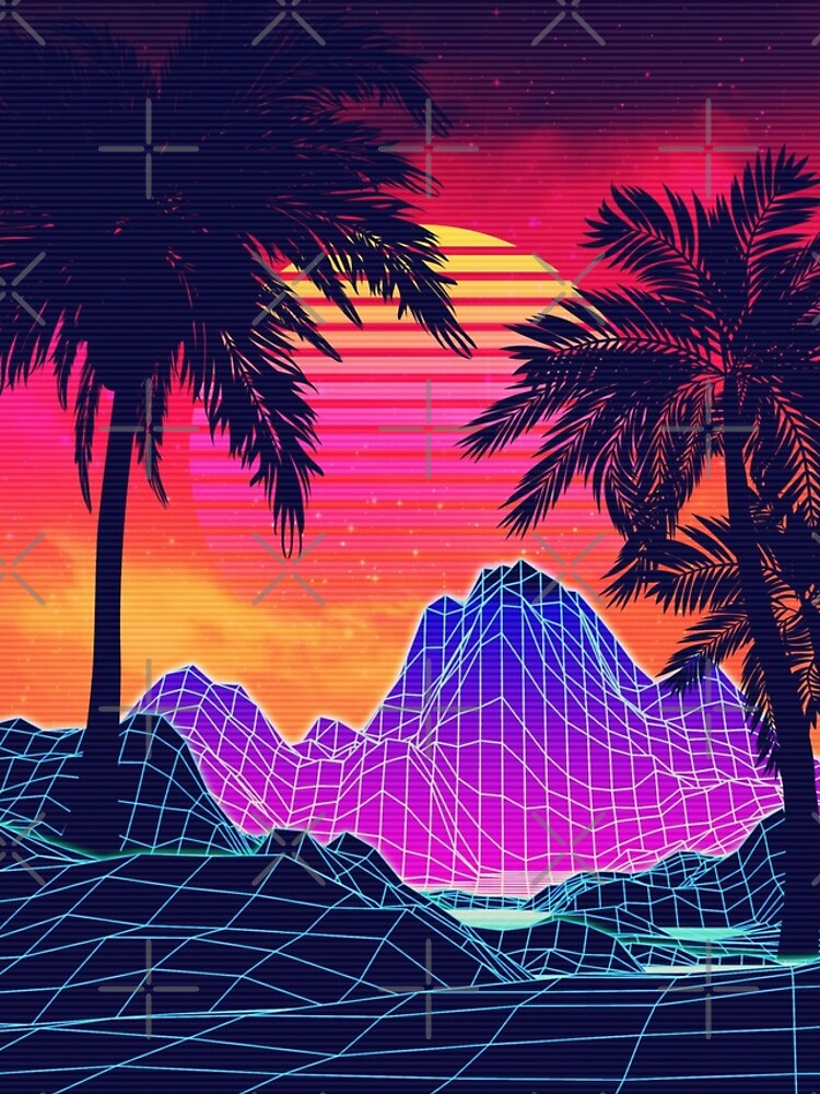 80s Vaprwave rocks and palm trees design by AnnArtshock