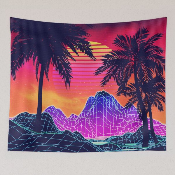 Item preview, 80s Vaprwave rocks and palm trees design designed and sold by AnnArtshock.