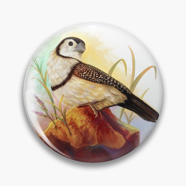 Item preview, Owl finches realistic painting designed and sold by lifewithbirds.