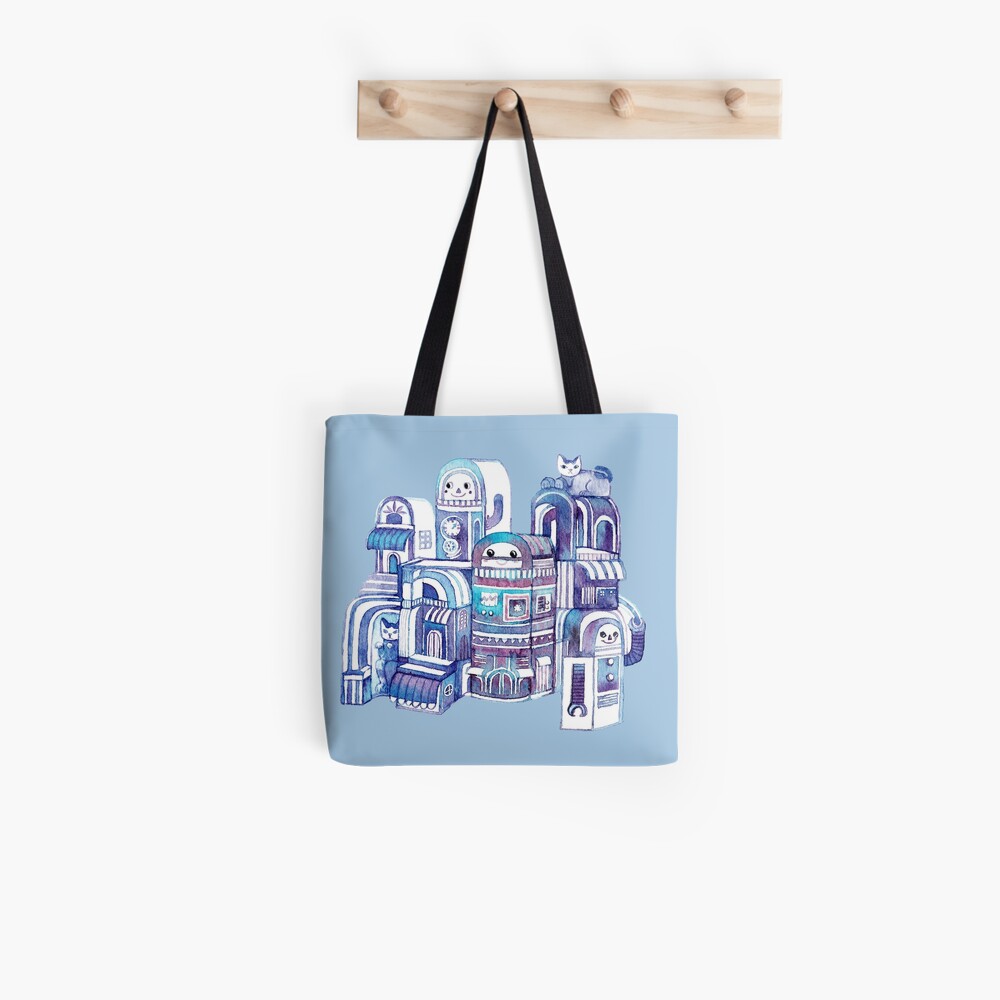 Cats in Robot Town Tote Bag