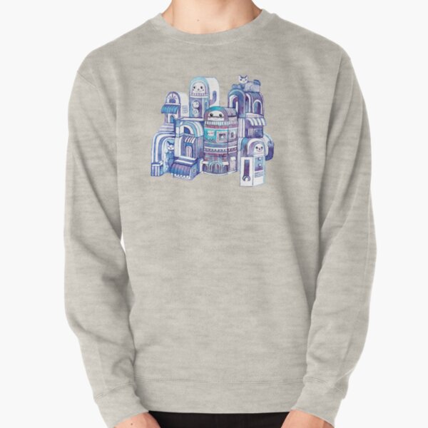 Cats in Robot Town Pullover Sweatshirt