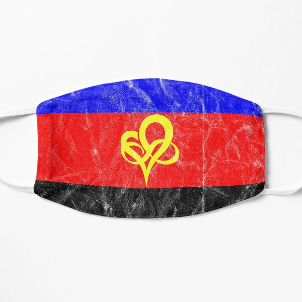 Polyfidelity Vintage Poly Pride Flag Infinity Heart Flat Mask