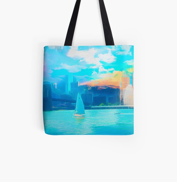 Skyline Mix Allover-Print Tote Bag
