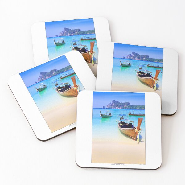 Item preview, Typical Thai longtail boats in Dahlam Bay on Phi Phi Island, Thailand. designed and sold by AndreasPrott.